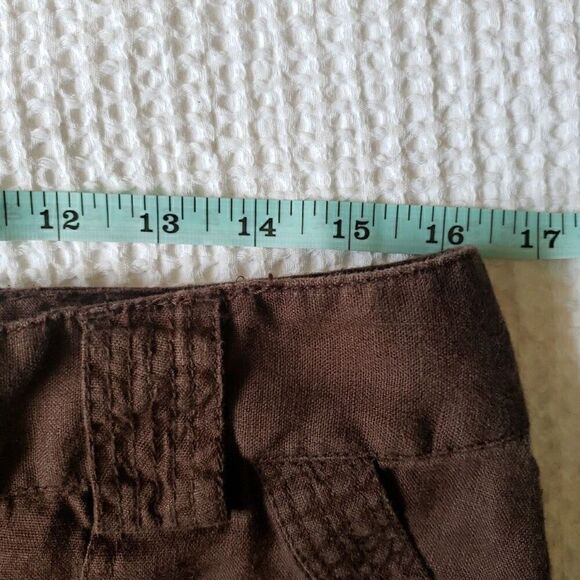 Madison Women's Size 12 Pants Brown 100% Linen Wide Leg Flat Front Dress Pants - Picture 7 of 10